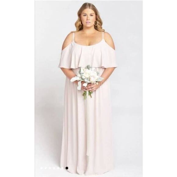 Show Me Your MuMu Caitlin Ruffle Maxi Dress Show Me The Ring Crisp XXL NWT - Picture 1 of 9